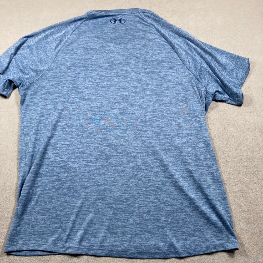 Under Armour Tee Mens XL Blue Short Sleeve The Tech Tee Heathered - Picture 5 of 6